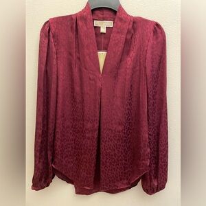MICHAEL MICHAEL KORS | NWT | Dark Ruby Cheetah Print Blouse